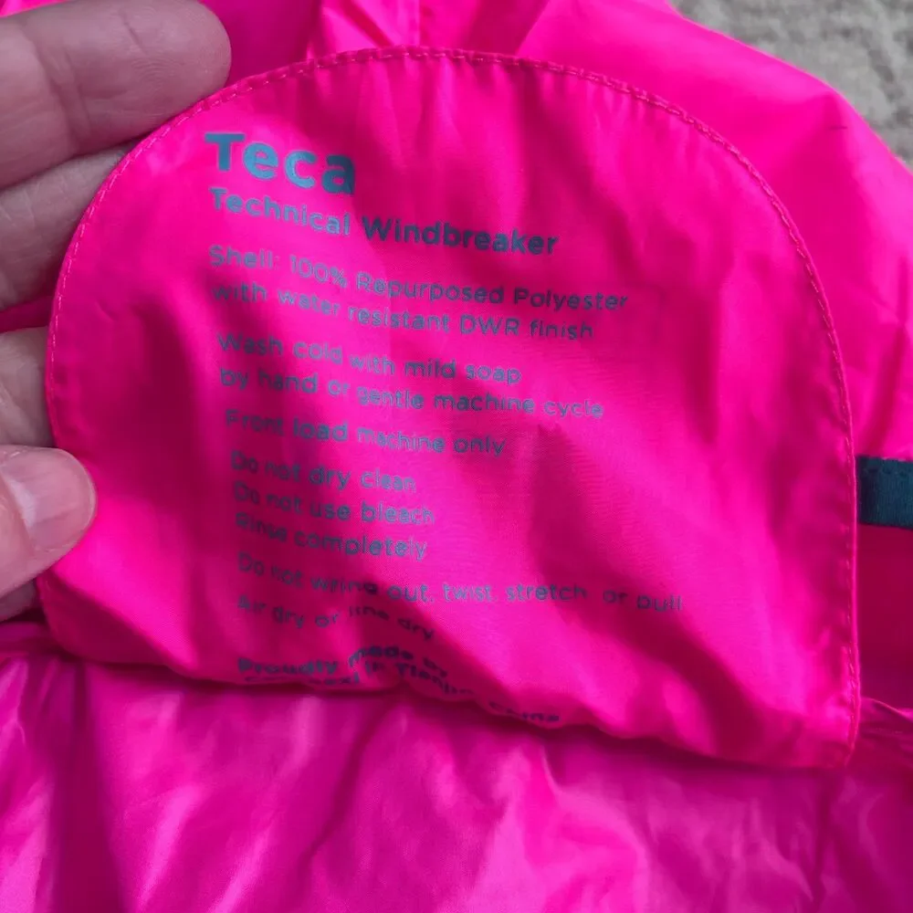 Cotopaxi Teca Windbreaker Jacket Women XS Blue Pink Hood Packable Pullover *READ - Picture 6 of 12